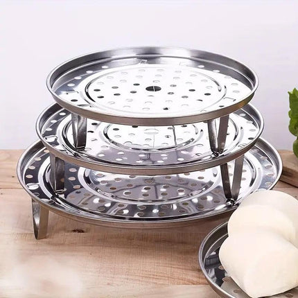 3pcs Stainless Steel Steamer Basket Steamer Tray Rack Waterproof Steam Cooking