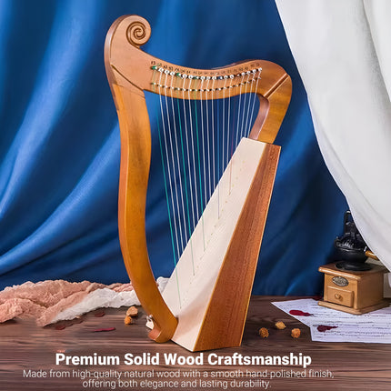19 String Lyre Harp Professional Acoustic for Beginners Home Music Practice