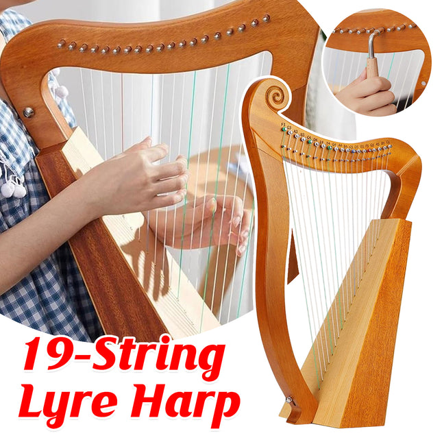 19 String Lyre Harp Professional Acoustic for Beginners Home Music Practice