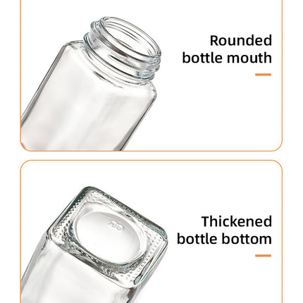 6PCS Glass Spice Jars with Wooden Lids and Labels for Kitchen Pantry Storage Use