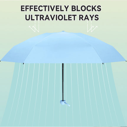 Portable Foldable Umbrella with Zipper Storage Bag Travel Commuter Rain-Proof