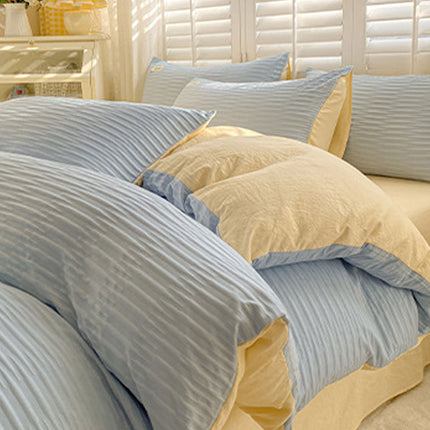 Super Soft Solid Colour Duvet Cover Simple Elegant Bedding Comforter Quilt Case