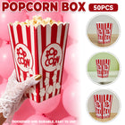 50PCS Popcorn Boxes Paperboard Greaseproof for Snack Food Serving Containers