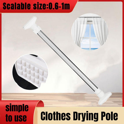 Adjustable Shower Curtain Tension Rod Extendable Closet Pole Rack for Bathroom
