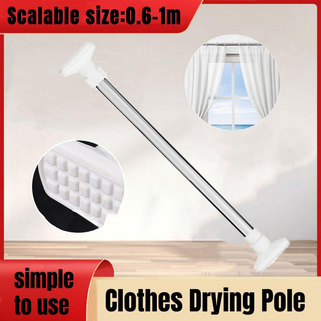 Adjustable Shower Curtain Tension Rod Extendable Closet Pole Rack for Bathroom