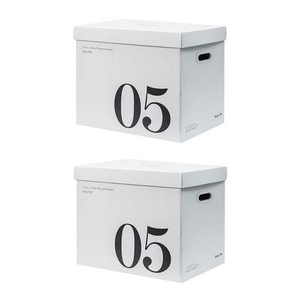 2PCS Paper Storage Box Large Capacity Portable Minimalist Design Home Storage