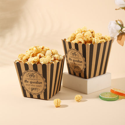 48pcs Popcorn Boxes Striped Paper Retro Candy Containers Movie Party Birthday