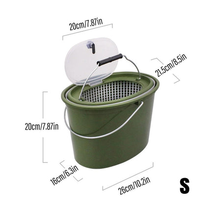Portable Double Live Fish Bucket Breathable Fish Storage Container for Fishing