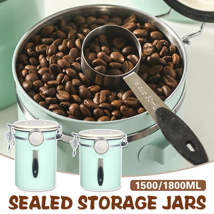 1.5L or 1.8L 304 Stainless Steel Airtight Jar with Vent Valve For Coffee Bean Tea
