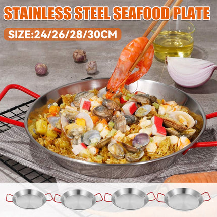 Stainless Steel Seafood Plate with Handle Food-Grade Durable Easy to Clean