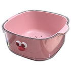2 in 1 Cute Double Draining Fruit Basket Dishwashing Colander for Household