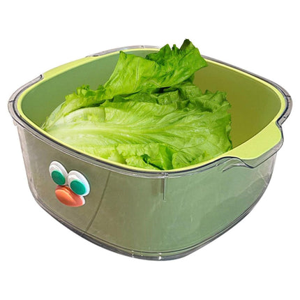 2 in 1 Cute Double Draining Fruit Basket Dishwashing Colander for Household