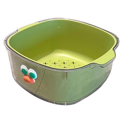 2 in 1 Cute Double Draining Fruit Basket Dishwashing Colander for Household