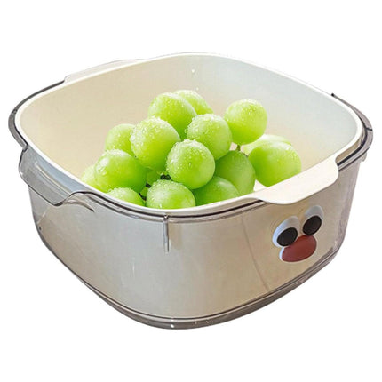 2 in 1 Cute Double Draining Fruit Basket Dishwashing Colander for Household