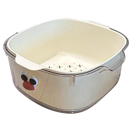 2 in 1 Cute Double Draining Fruit Basket Dishwashing Colander for Household
