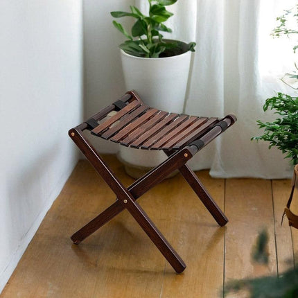 Foldable Bamboo Wooden Stool Small Portable Camping Fishing Seat Outdoor Bench