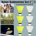 6PCS Nylon Badminton Set Durable High Speed for Sports Training Practice Games