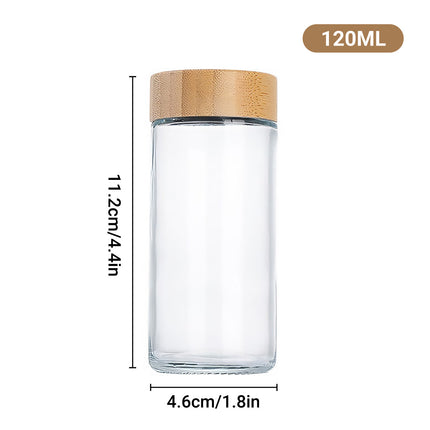 12PCS Glass Spice Jars with Lids and Labels 120ml for Kitchen Pantry Storage Use