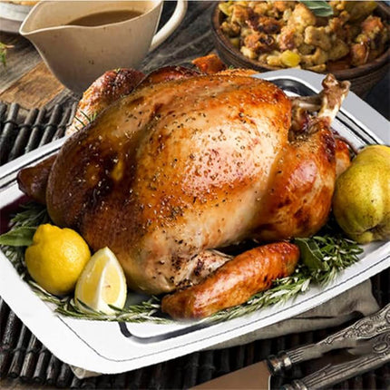 Stainless Steel Grill Plate Meat Roasting Tray with Spikes Barbecue Rack Tool