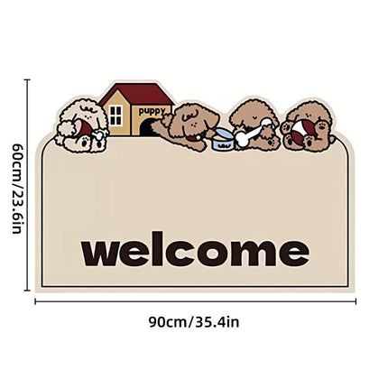 Cartoon Non Slip Household Silk Circle Floor Mat Durable Entryway Rug Can Be Cut