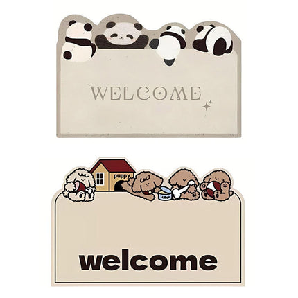Cartoon Non Slip Household Silk Circle Floor Mat Durable Entryway Rug Can Be Cut
