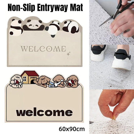 Cartoon Non Slip Household Silk Circle Floor Mat Durable Entryway Rug Can Be Cut