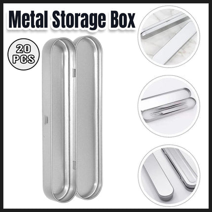 20PCS Metal Pencil Box Storage Case Tin Pen Holder Durable Packaging Organizer