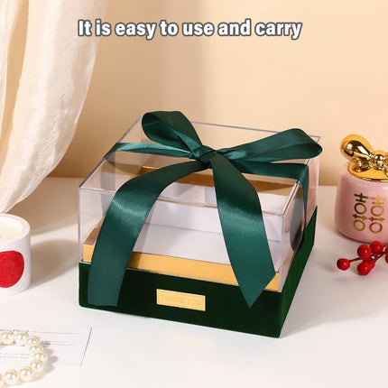 Acrylic Gift Box Clear Souvenir Display Case Bow Storage Container for Packaging
