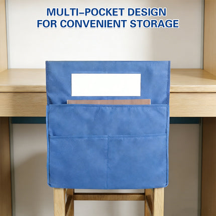 6Pcs Oxford Cloth Chair Back Storage Pocket Organisers with Name Tag Slot