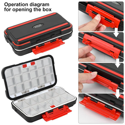 Fishing Tackle Box Storage Box Compartments Waterproof Portable for Lures Hooks