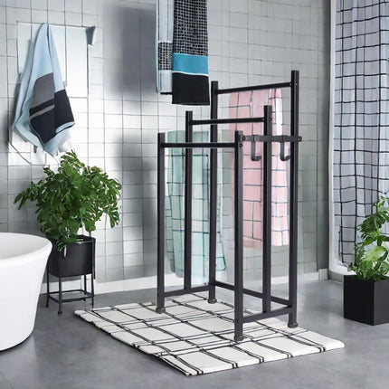 3 Bar Metal Floor-Standing Towel Rack 46x26x86cm Durable for Bathroom Bedroom