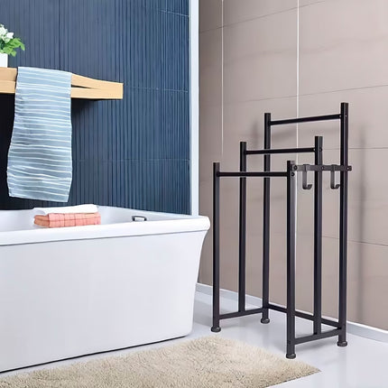 3 Bar Metal Floor-Standing Towel Rack 46x26x86cm Durable for Bathroom Bedroom