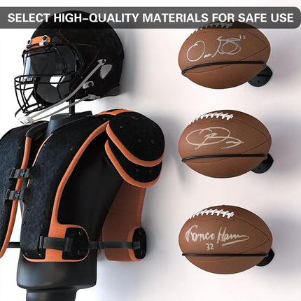 Wall Mounted Football Display Rack Metal Sports Holder for Rugby Soccer Ball Use