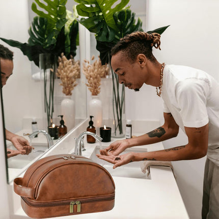 Vintage Toiletry Bag Water-proof for Travel Home Daily Cosmetic Storage Use