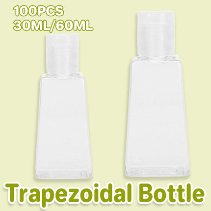 Trapezoidal Plastic Bottles 100PCS 30ML 60ML Clear Refillable Travel Cosmetic Jar