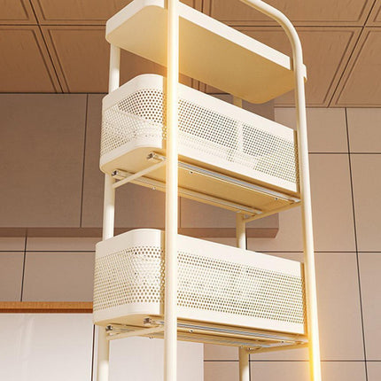 Multi Shelf Bathroom Storage Trolley Organizer with Pull Out Drawer Unit Stand