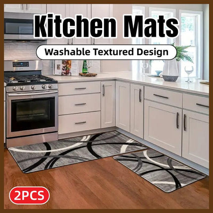 2pcs Long Kitchen Floor Mats Dirty Resistant Non Slip Home Floor Mats Durable