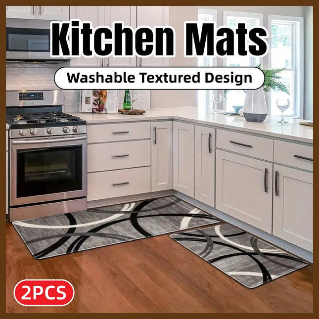 2pcs Long Kitchen Floor Mats Dirty Resistant Non Slip Home Floor Mats Durable