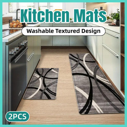 2pcs Long Kitchen Floor Mats Dirty Resistant Non Slip Home Floor Mats Durable