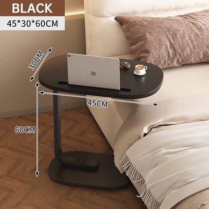 C-Shape Bedside End Table Nightstand Space Saving for Living Room Bedroom Use