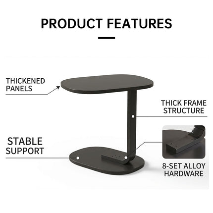 C-Shape Bedside End Table Nightstand Space Saving for Living Room Bedroom Use
