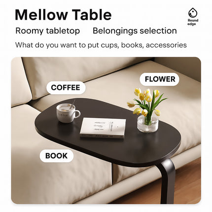 C-Shape Bedside End Table Nightstand Space Saving for Living Room Bedroom Use