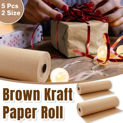 Brown Kraft Paper Rolls 5pcs Gift Wrapping Decoration Packaging Craft Sheets