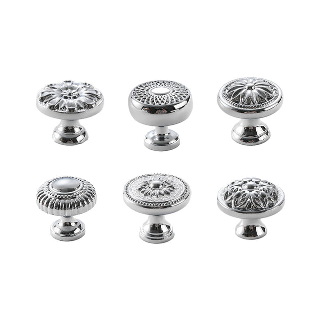 Drawer Cabinet Handle Silver 6Styles Single Hole Modern Minimalist Furniture