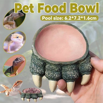 Lizard Claw Shaped Pet Food Water Bowl Durable Resin Non Slip Base Daily Use
