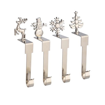 4 Pcs Christmas Stocking Hanger Fireplace Clip Metal Holder Hooks Xmas Tools