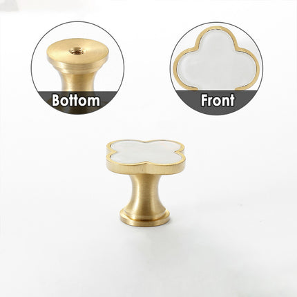 Four Leaf Clover Cabinet Handle Single Hole Vintage Pull for Drawer Door Closet