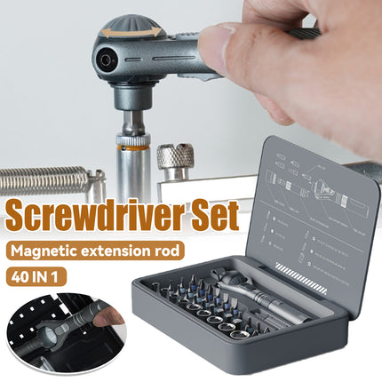 40 in 1 Ratchet Screwdriver Set Sturdy Durable Steel Bits for Auto Home Repair