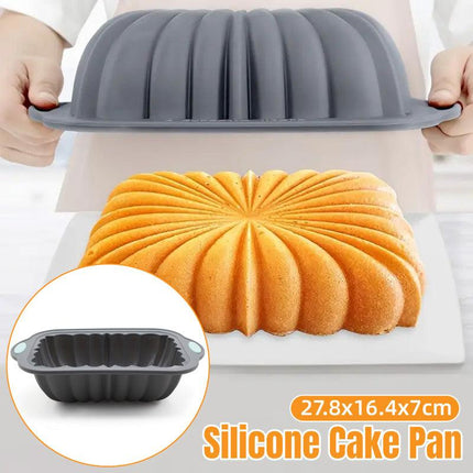 Silicone Cake Pan Rectangular Flower Baking Pan Nonstick Baking Tools for Cake