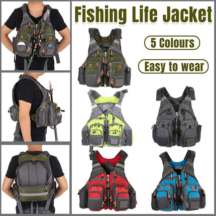 Fishing Vest with Multiple Pockets Lightweight Outdoor Floating Jacket